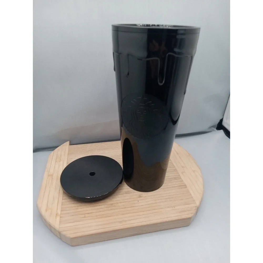 Starbucks Black Drip Tumbler‎ Slime Halloween 2024 24 Oz No Straw
